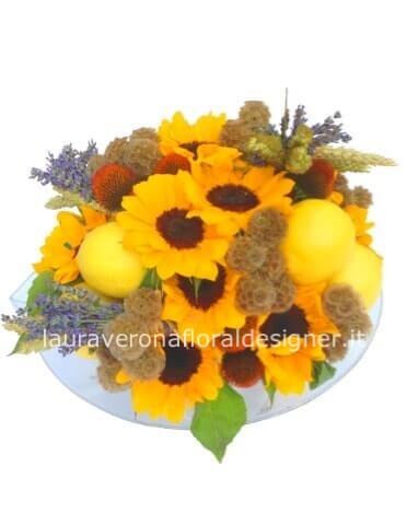 Centrotavola con girasoli