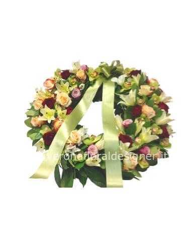 Corona funebre tonalità verde