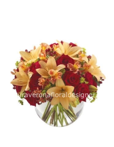 Mazzo di lilium e rose